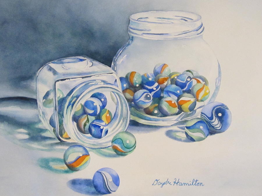 Jar Painting - Marbles on Review by Daydre Hamilton