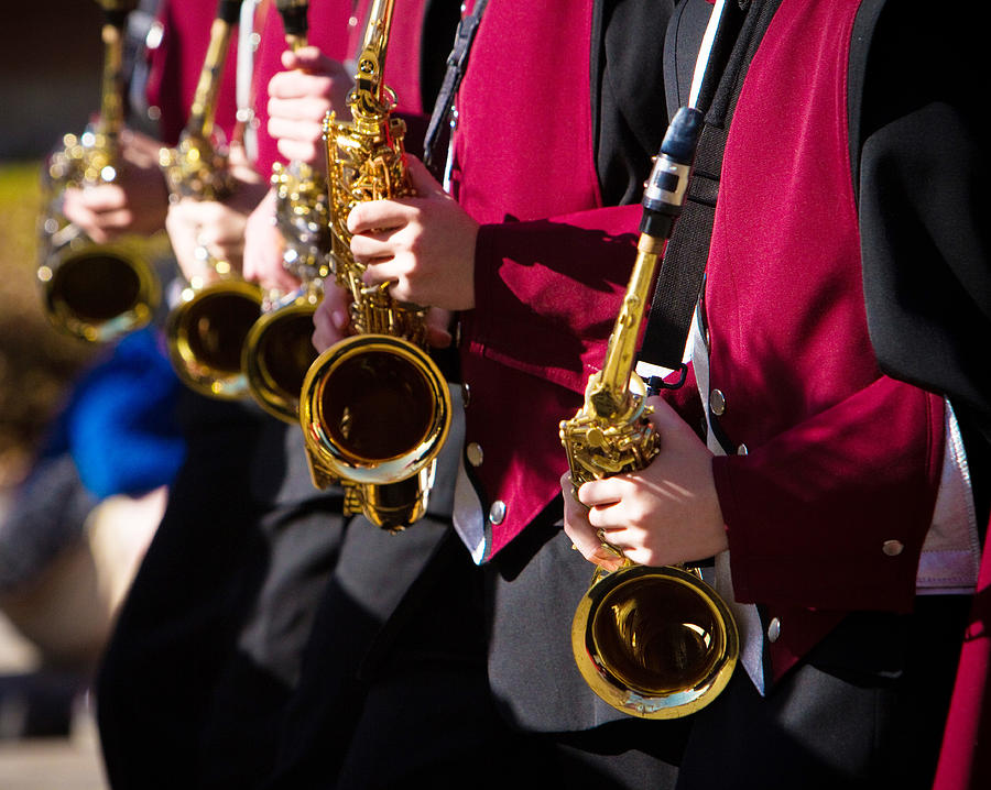 Marching Band Saxophones Cropped Photograph by James BO Insogna