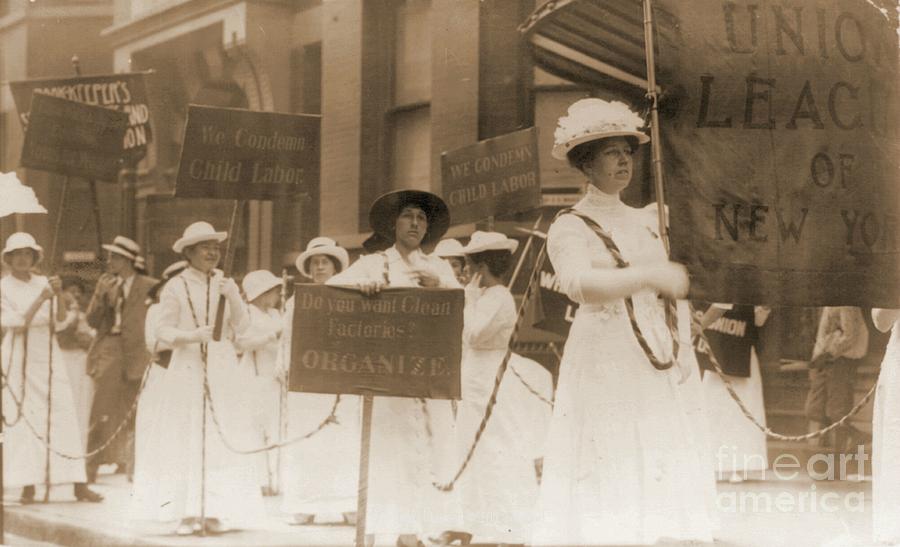 Margaret Hinchey Carrying Banner in New York City Suffrage Parade Photograph by Padre Art