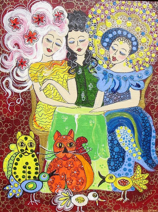 Margie Jeanne and Charlene Painting by Kathleen Bellows