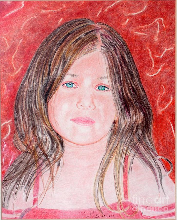 Girl Drawing - Maria by Kostas Dendrinos