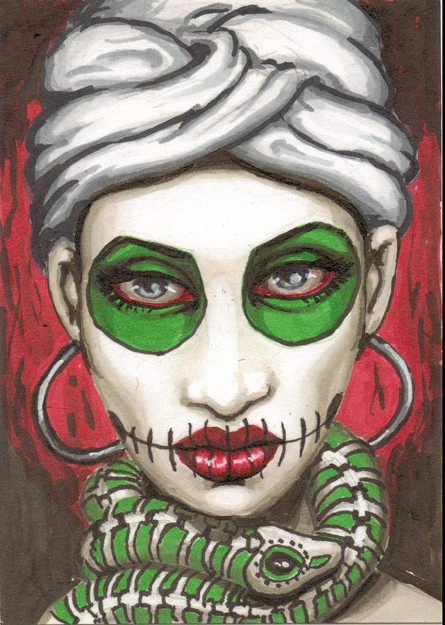 Voodoo Painting - Marie Laveau by Shayne of the Dead