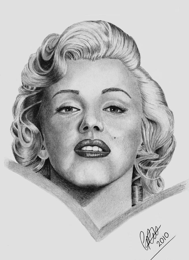 Hollywood Drawing - Marilyn by Chris Cox