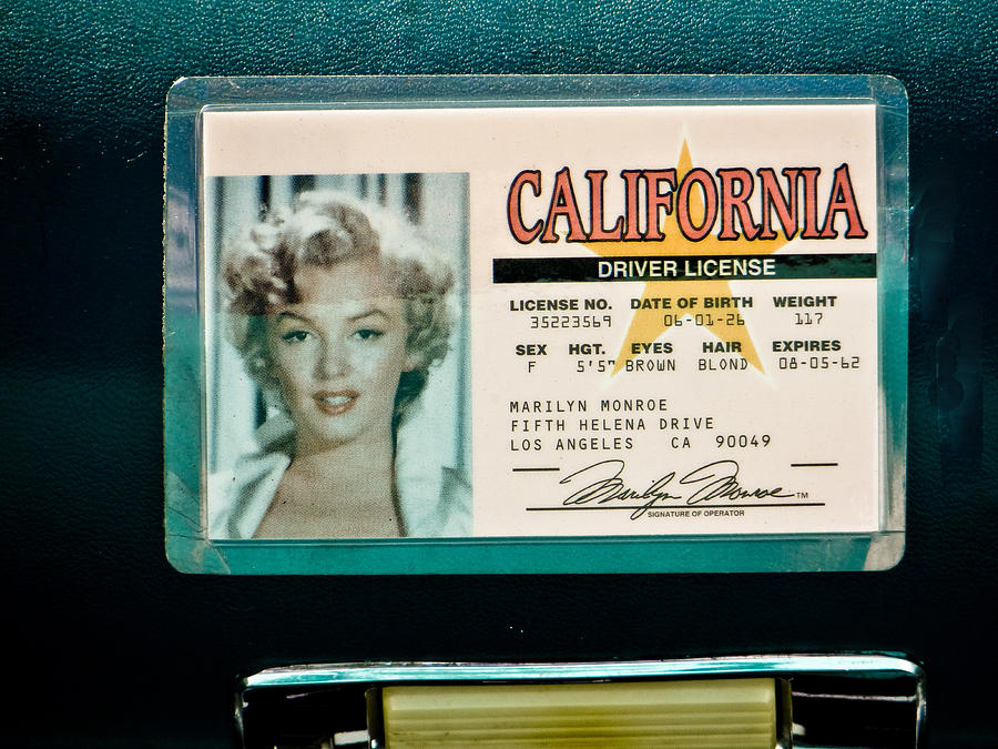 Marilyn Monroe Driver Licence Photograph by Dennis Dugan