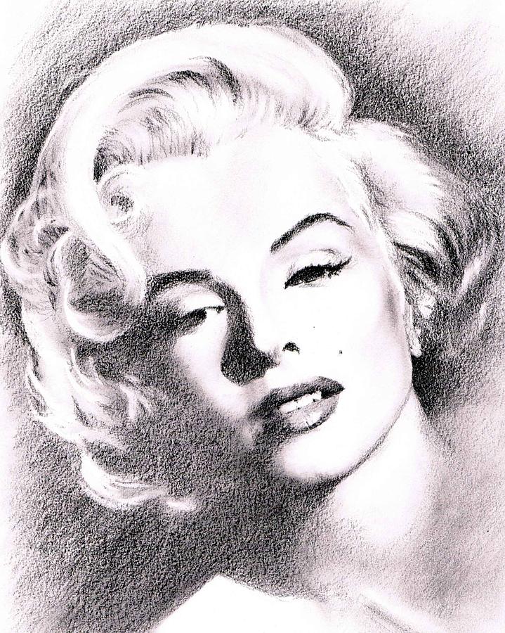 Marilyn Monroe Drawing - Marilyn Monroe by Martin Velebil