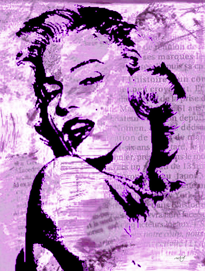 Marilyn Digital Art by Ruby Cross