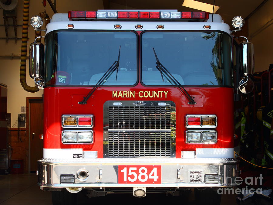 Marin County Fire Department Fire Engine . Point Reyes California . 7D15921 Photograph by Wingsdomain Art and Photography