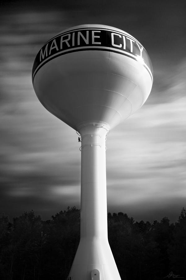 Marine City Michigan Water Tower - Long Exposure Photograph Photograph by Gordon Dean II