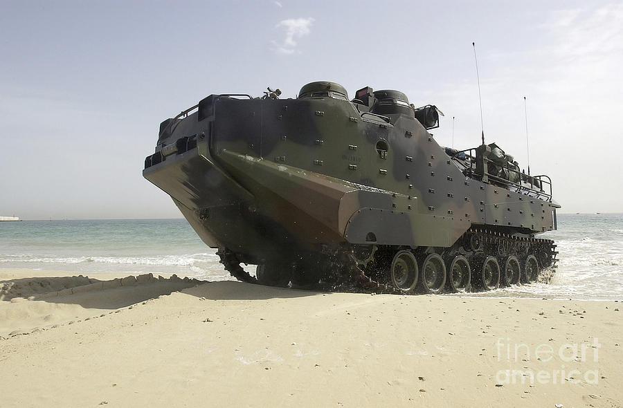 Transportation Photograph - Marines Navigate An Amphibious Assault by Stocktrek Images
