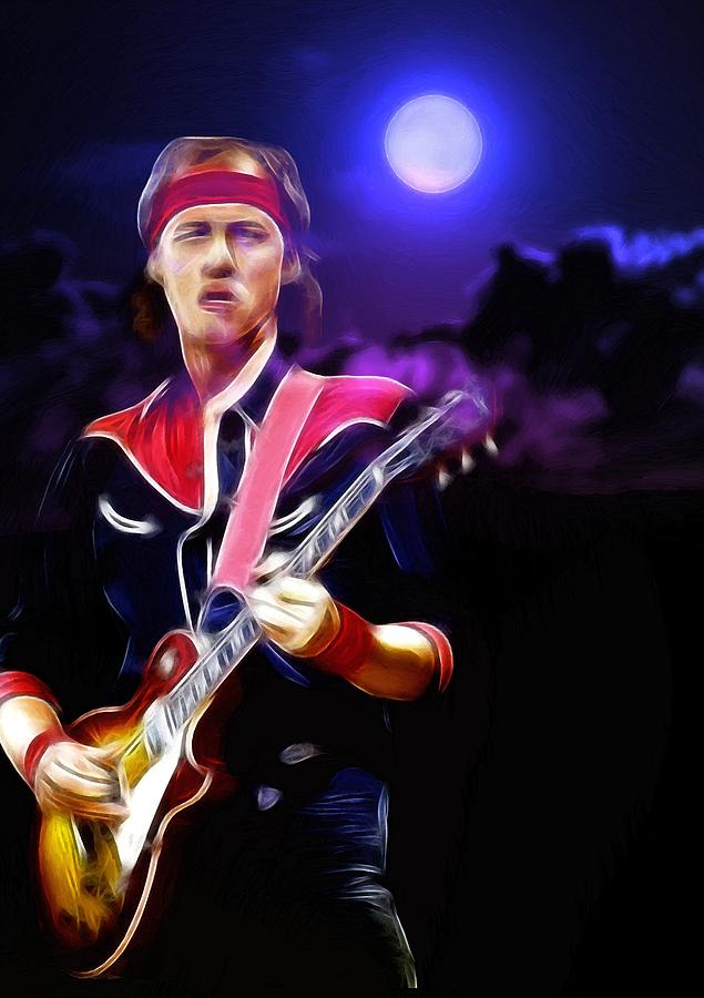 Mark Knopfler Guitar Hero Painting by Steve K