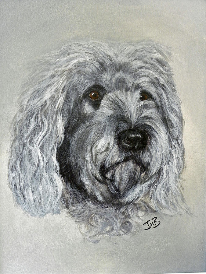 Dog Painting - Marley by Janice M Booth