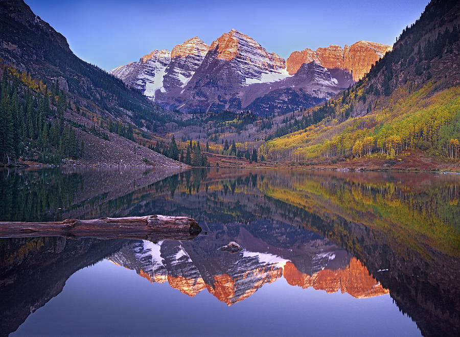 Maroon Bells Reflected In Maroon Bells Photograph by Tim Fitzharris ...