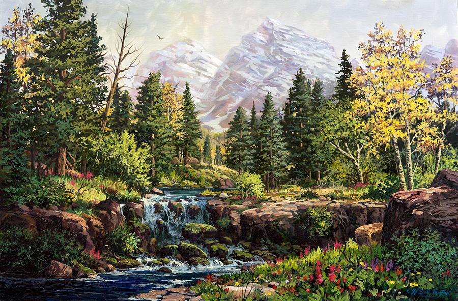 Maroon Bells Painting by W Scott Fenton - Fine Art America