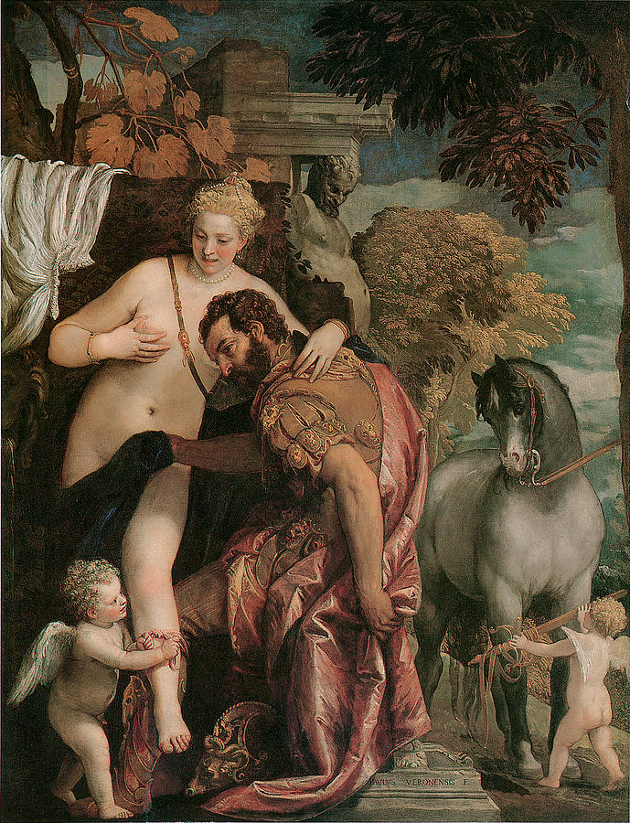 Veronese Painting - Mars and Venus United by Love by Paolo Veronese