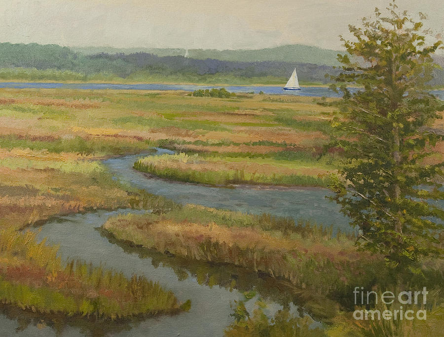 Marsh View Painting by Karen Lipeika Fine Art America