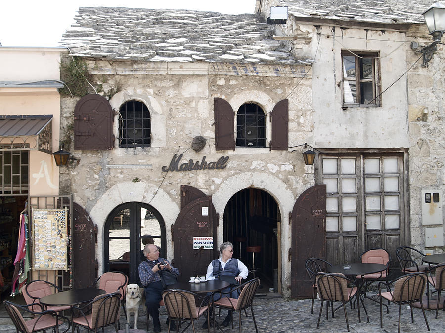 Marshall Photograph - Marshall cafe bar in Mostar by Radoslav Rundic