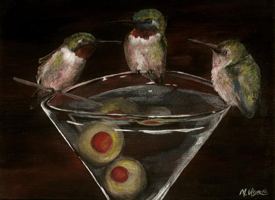 Martini for the birds revisited Painting by Meagan  Visser