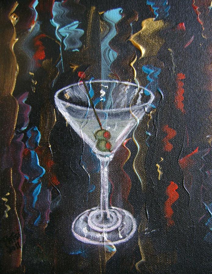 Martini Glass Painting - Martini by Patsi Stafford