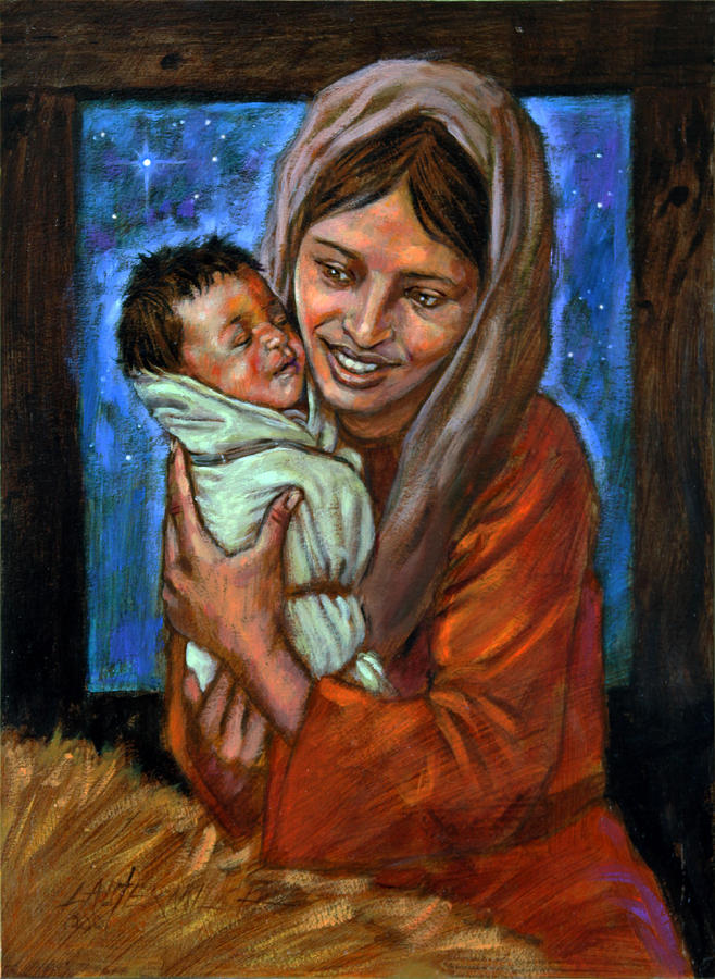 Mary and Jesus Painting by John Lautermilch