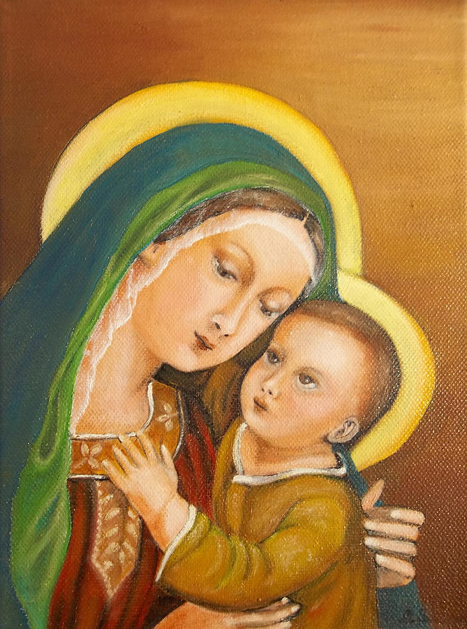 Mary And Jesus Painting by M S