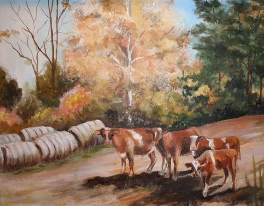 Marys Cows Painting by Carole Powell