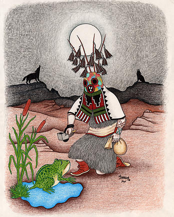 Masau'u Kachina-life And Death Kachina by Alfred Dawahoya