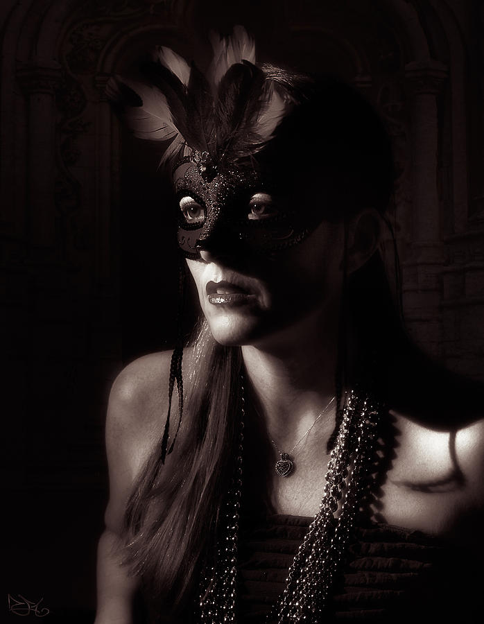 Black And White Photograph - Mask by Robert Mirabelle