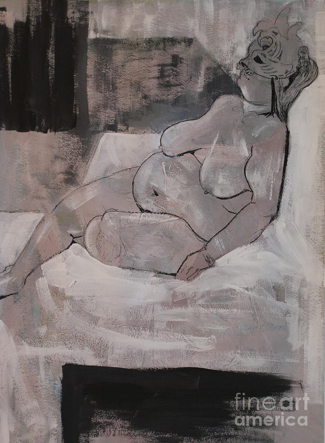 Masked Female Nude Painting by Joanne Claxton