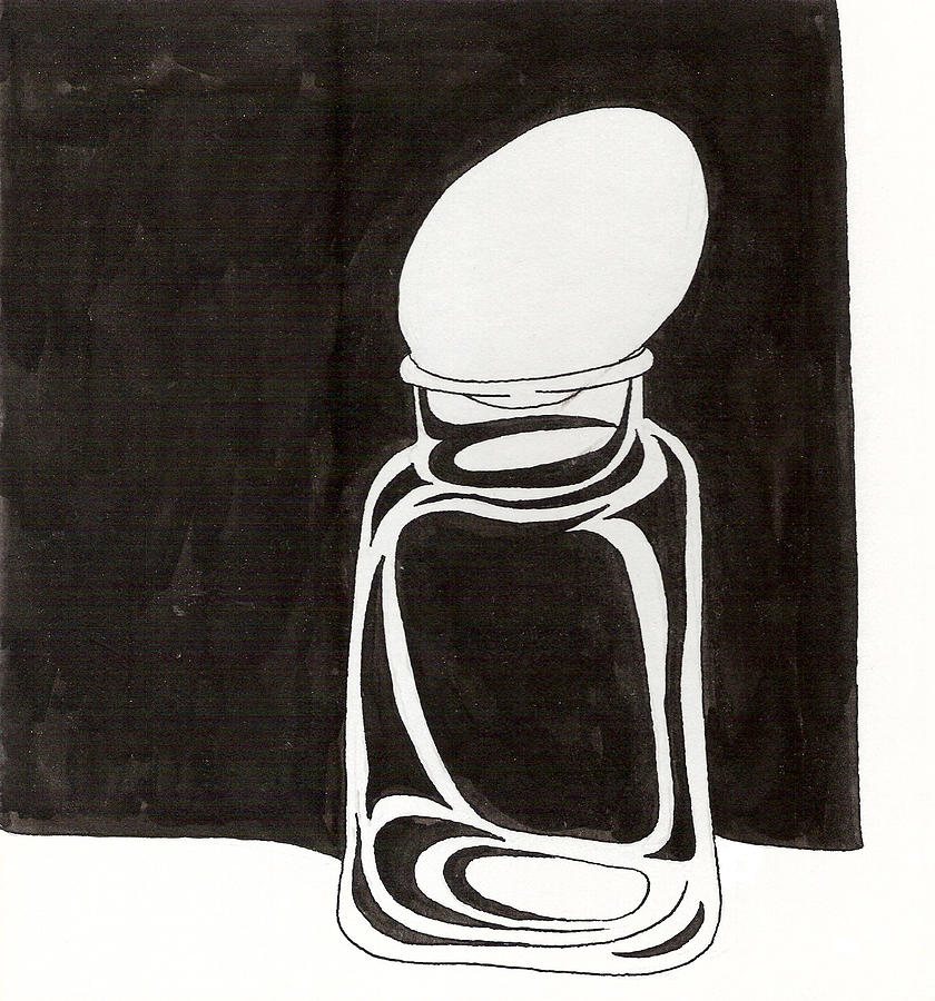 Egg Drawing - Mason Jar Egg by Phil Burns