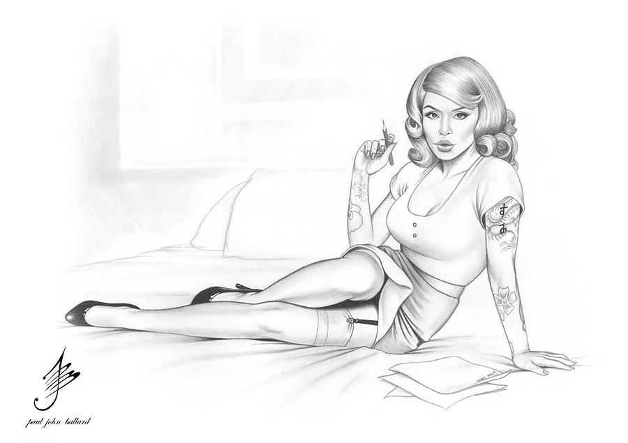 Masuimi Max The Pin Up Girl Drawing By Paul Ballard