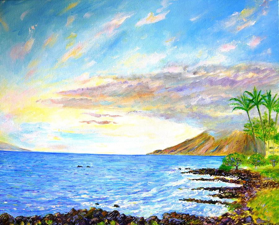 Maui and whales passing by Painting by Tamara Tavernier - Fine Art America