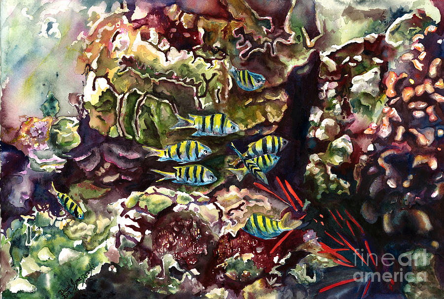 Maui Reef Painting by David Ignaszewski
