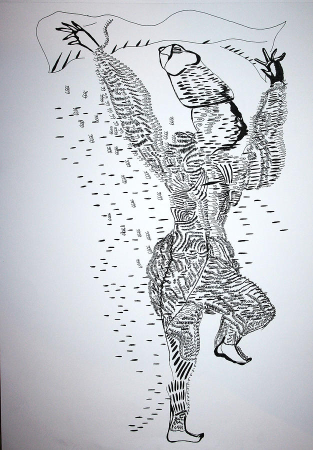 Mauritania dance Drawing by Gloria Ssali