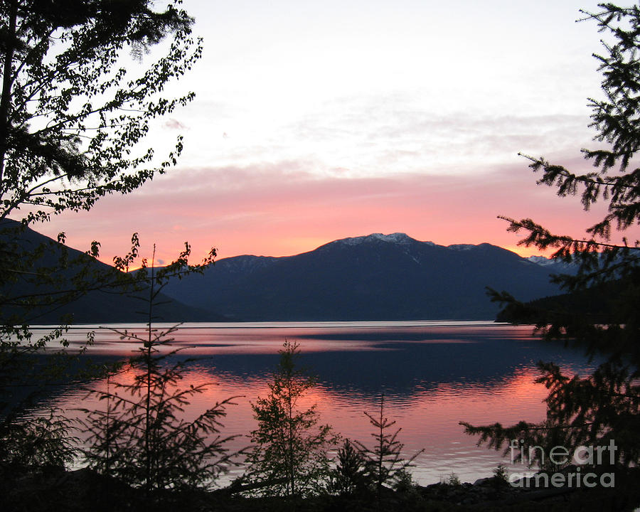 May Sunset on Kootenay Lake Photograph by Leone Lund