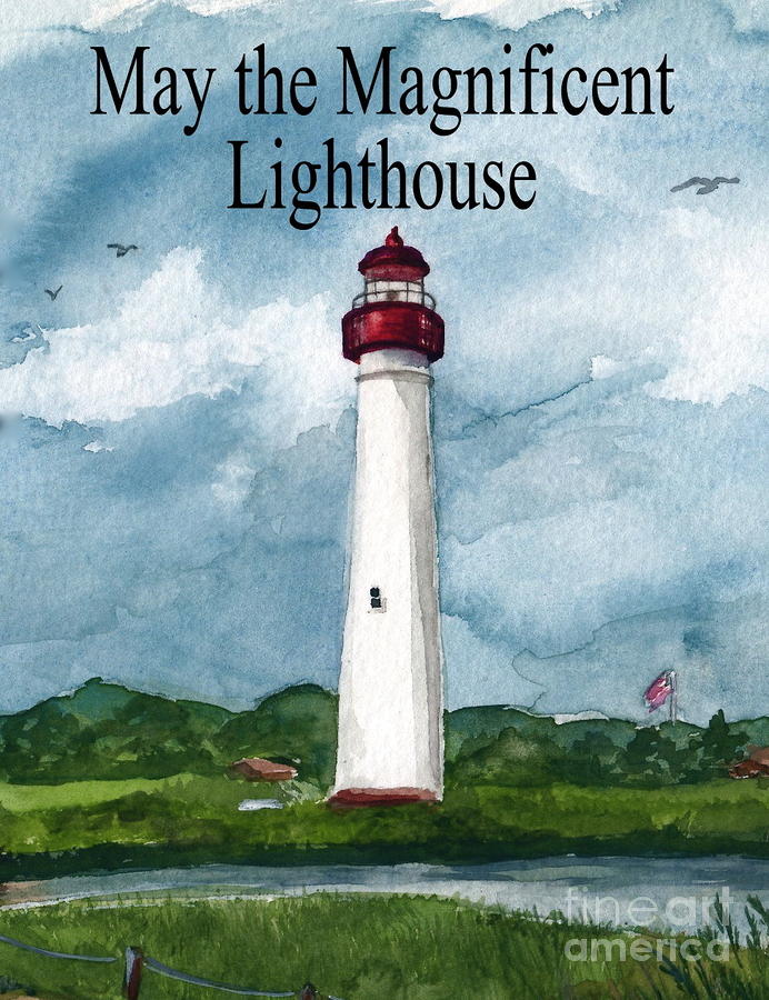 May the Magnificent Lighthouse  Painting by Nancy Patterson