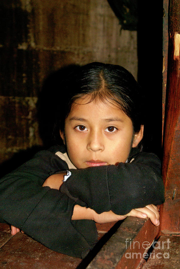 MAYA GIRL Coban Guatemala Photograph by John  Mitchell