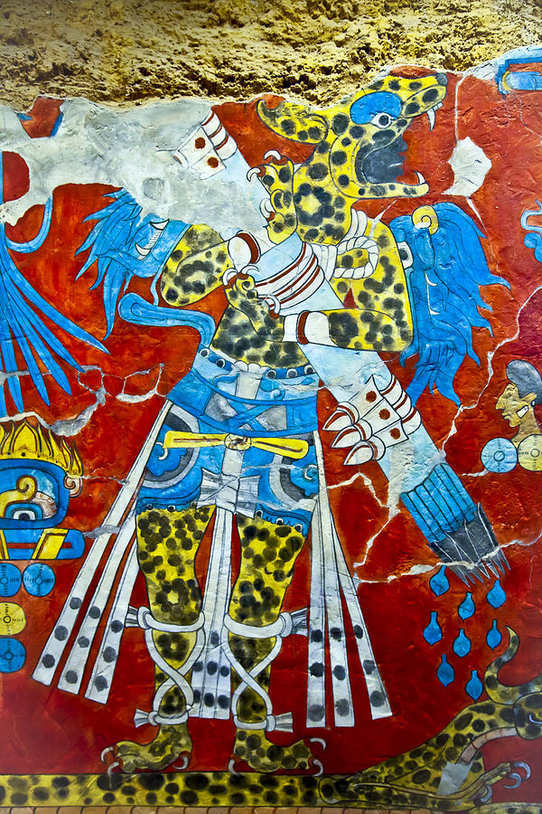 Mayan fresco III Photograph by John Bartosik