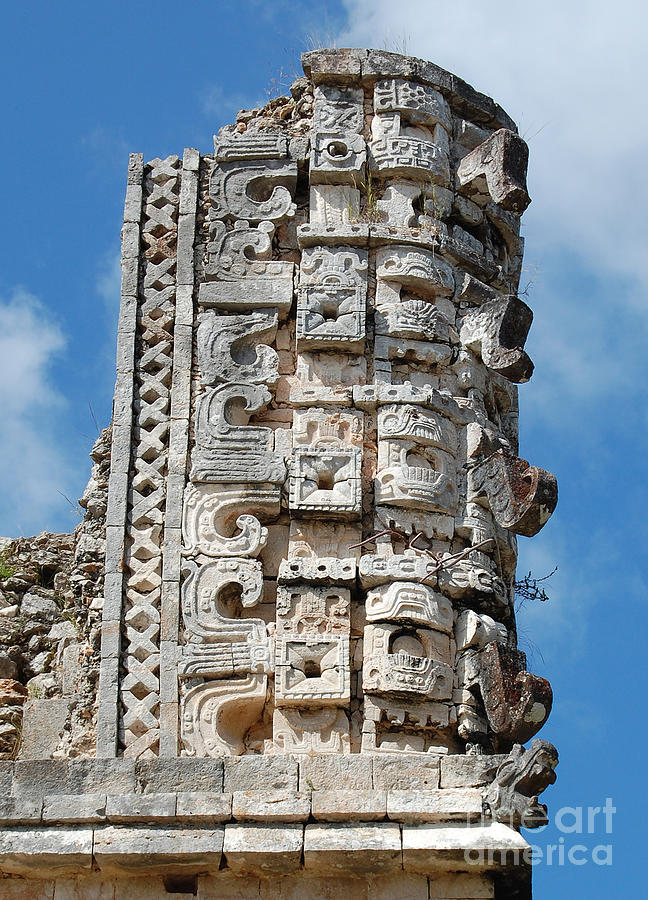 Mayan Glyphs at Uxmal Mexico Photograph by Shawn OBrien