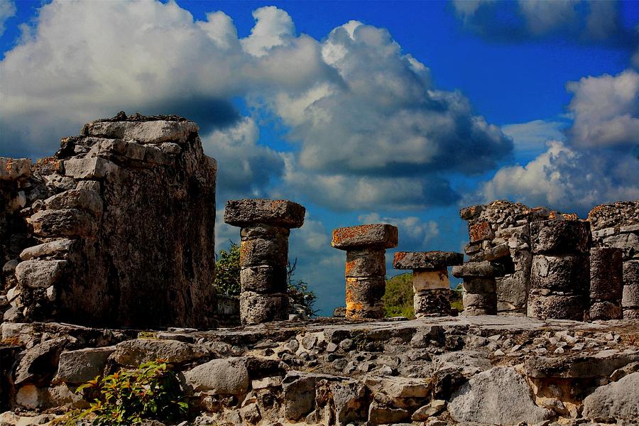 Mayan Ruins Tulum Mexico Digital Art by Carrie OBrien Sibley