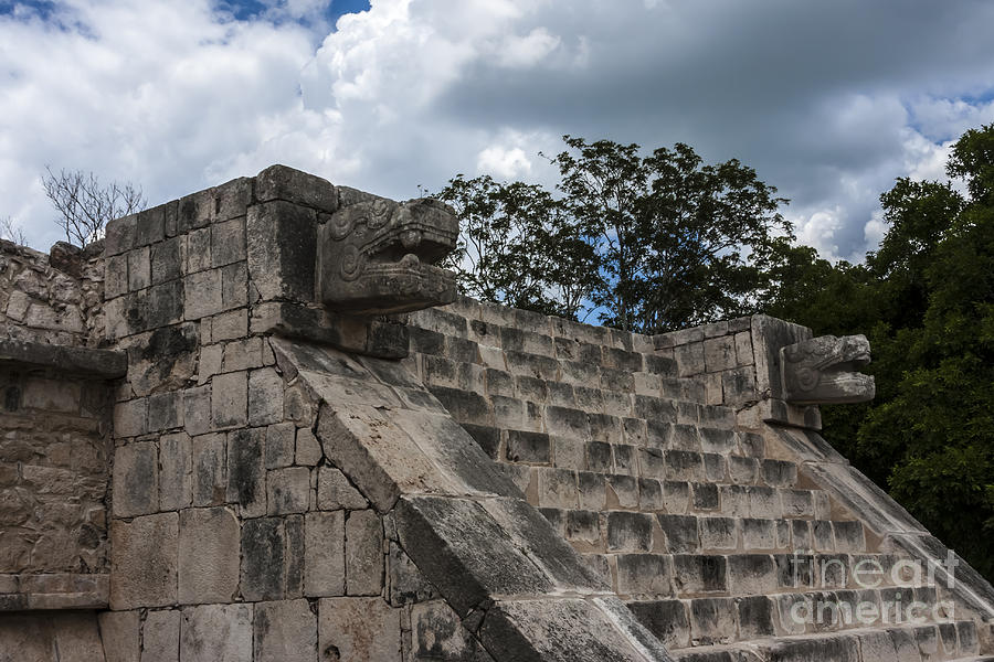 Mayan Photograph - Mayan Serpent Head Staircase by Scotts Scapes
