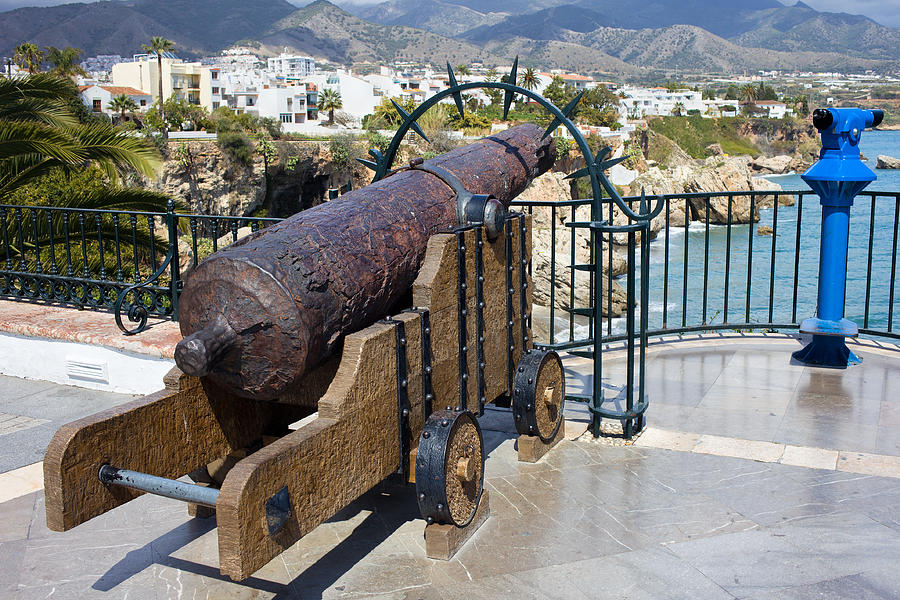 Medieval Cannon at the Balcon de Europa Photograph by Artur Bogacki