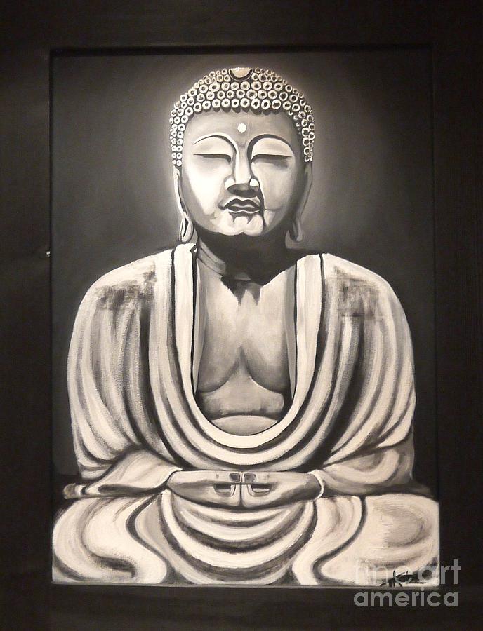 Meditating Buddha Statue Painting by Treacey Kotze Fine Art America