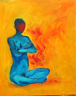 Nude Painting - Meditation by Elizabeth Parashis