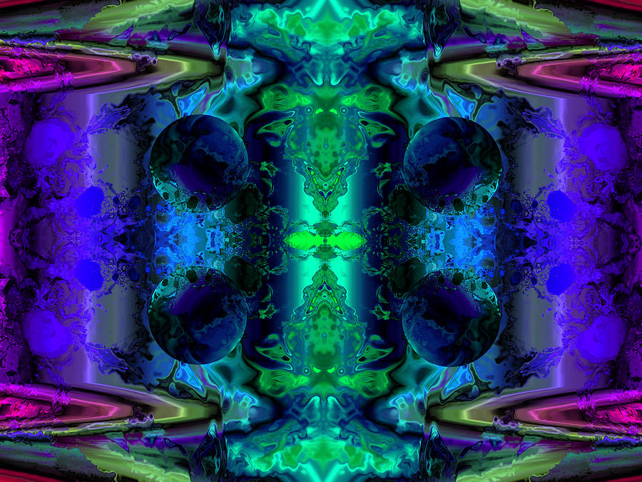 Meditation on green and blue Digital Art by Claude McCoy