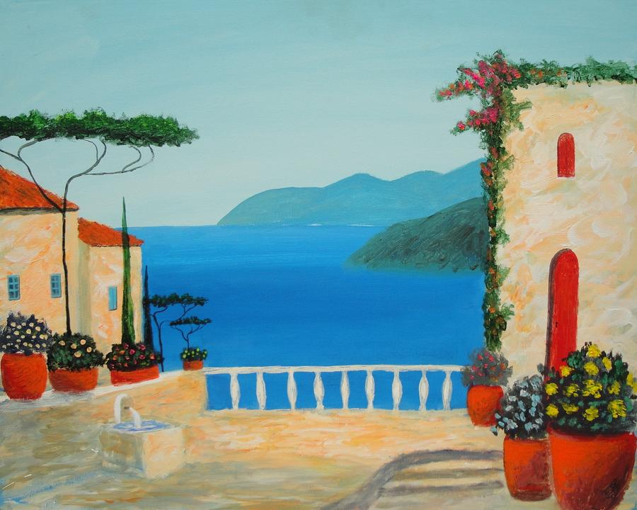 Mediterranean Fantasy Painting by Larry Cirigliano