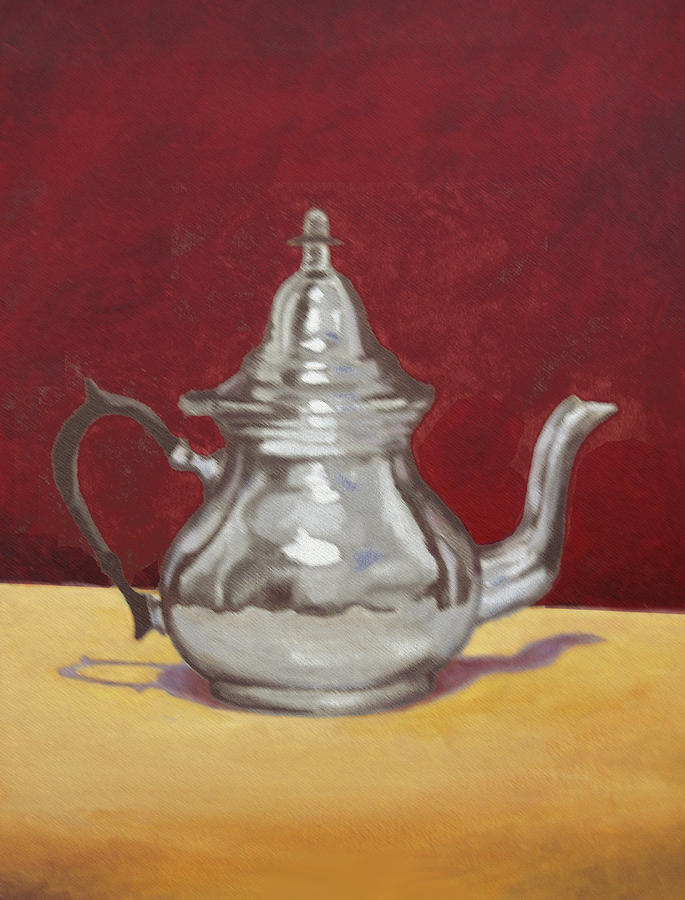 Mediterranean Silver Kettle Painting by Sam Shacked