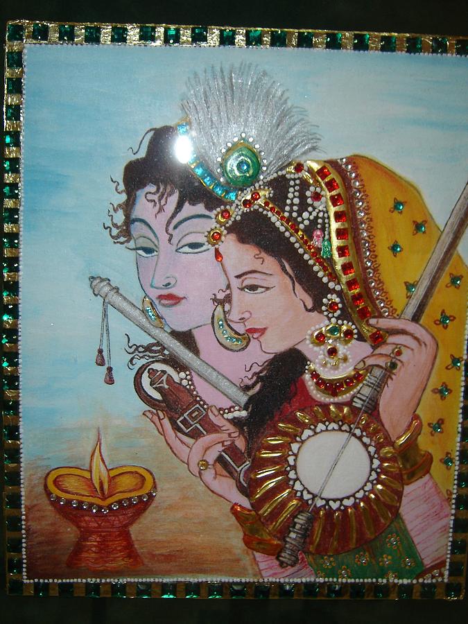 Meera and Krishna Painting by Anju Mittal | Fine Art America