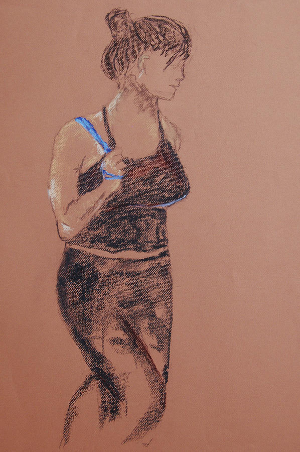 Portrait Drawing - Megan standing by Marina Garrison