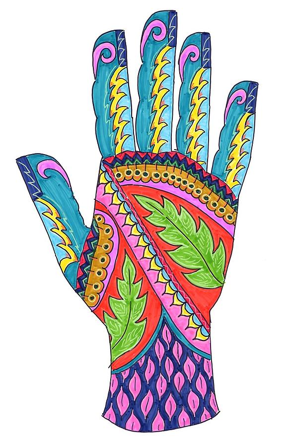 Mehndi Pop Art XI Drawing by Suzan  Sommers