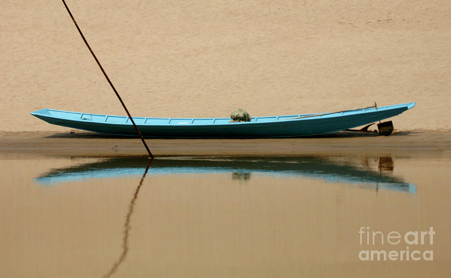 Boat Photograph - Mekong River Reflection by Bob Christopher